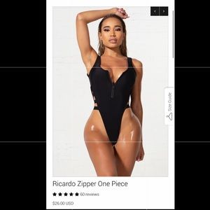 Bathingsuit Matt Collection Ricardo Zipper 1 Piece